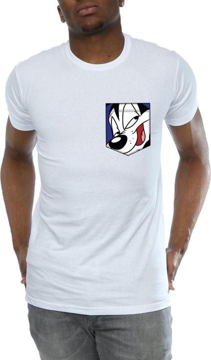 Produktbild Looney Tunes Pepe Le Pew Face Faux Pocket TShirt (L)