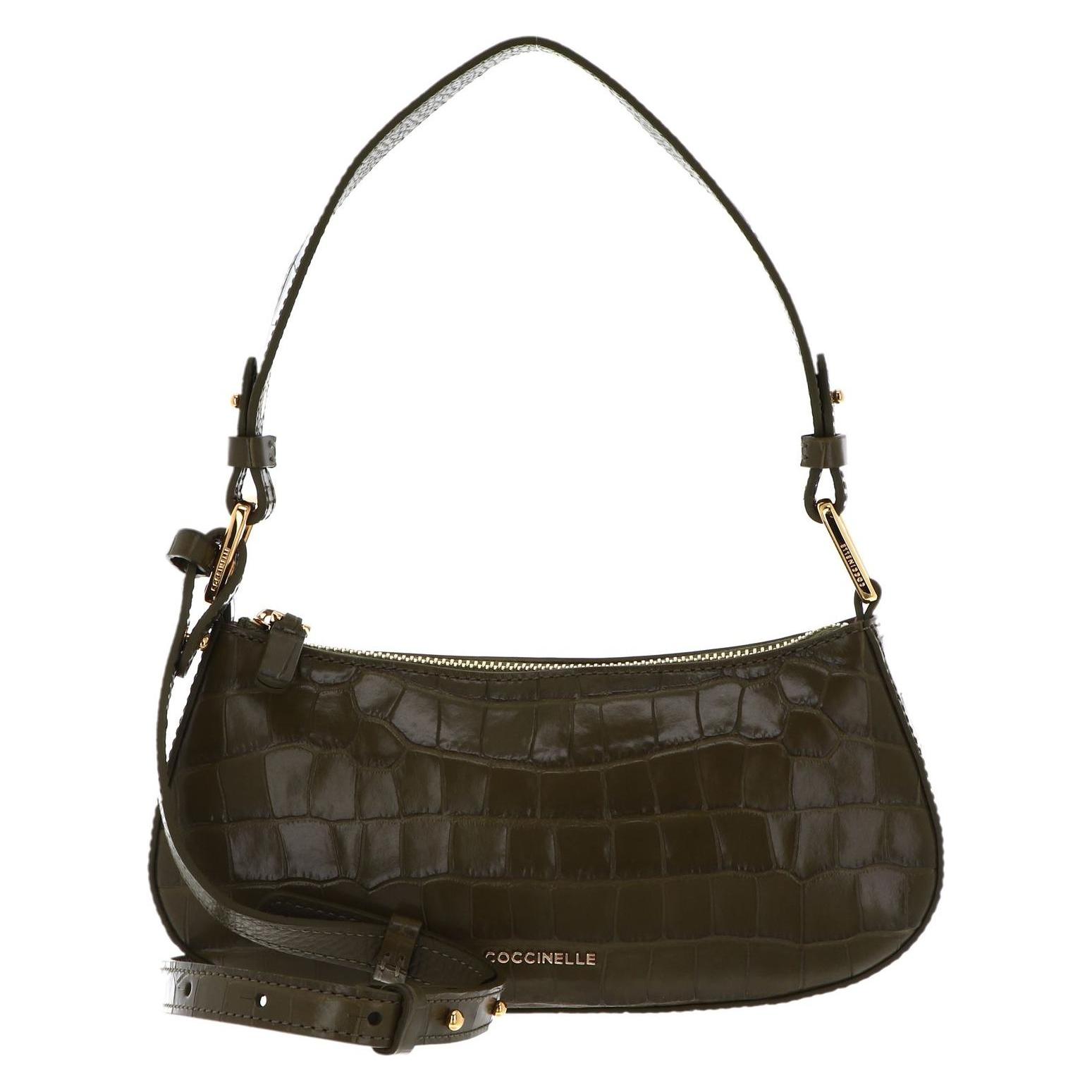 Coccinelle, Damen, Handtasche, Merveille Croco Shiny Mini Bag, Braun