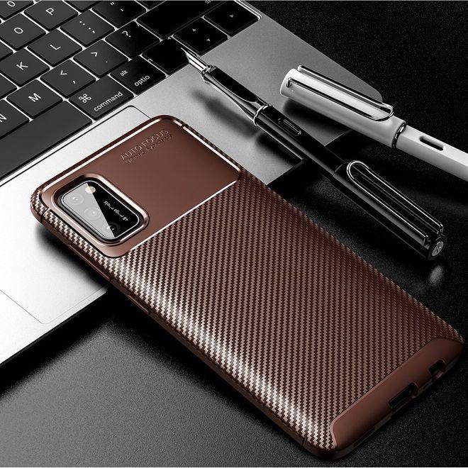 Thumbnail - MU Style Carbon Fiber TPU Softcase Series (Samsung Galaxy A02s), Smartphone Hülle, Braun