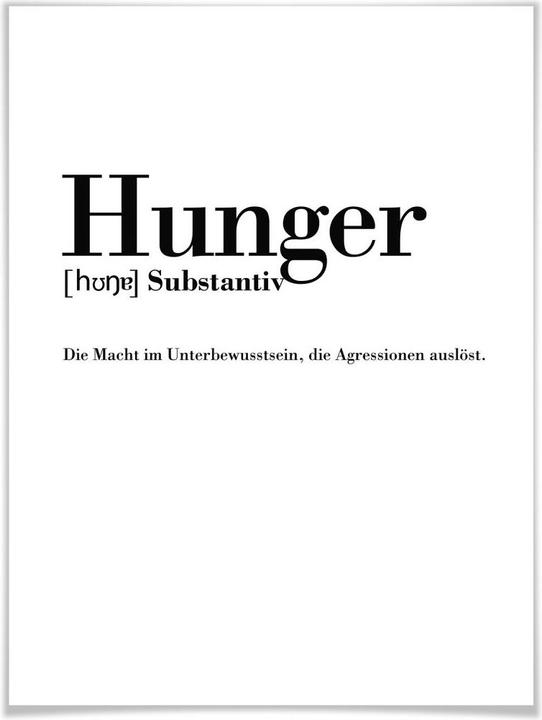 Produktbild Trenddeko Grammatik - Hunger (30 x 24 cm)
