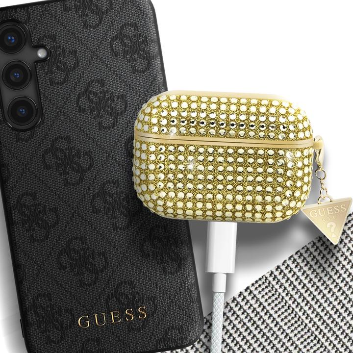 Produktbild Guess GUAPHDGTPD AirPods Pro cover złoty/gold Rhinestone Triangle Charm (Kopfhörer Hülle)