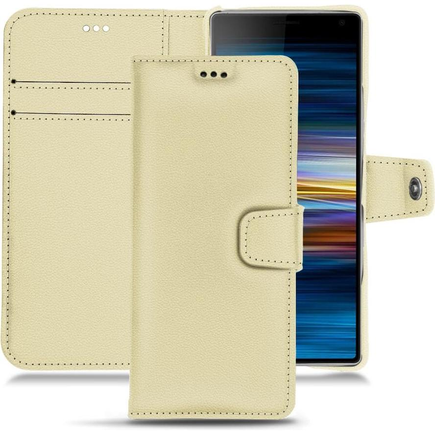 Noreve Lederschutzhülle Wallet (Sony Xperia 10 Plus), Smartphone Hülle, Beige