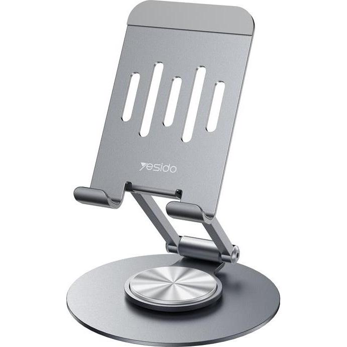 Yesido Universal Desk Holder C299 Foldable Rotary Silver, Supporto per smartphone, Argento