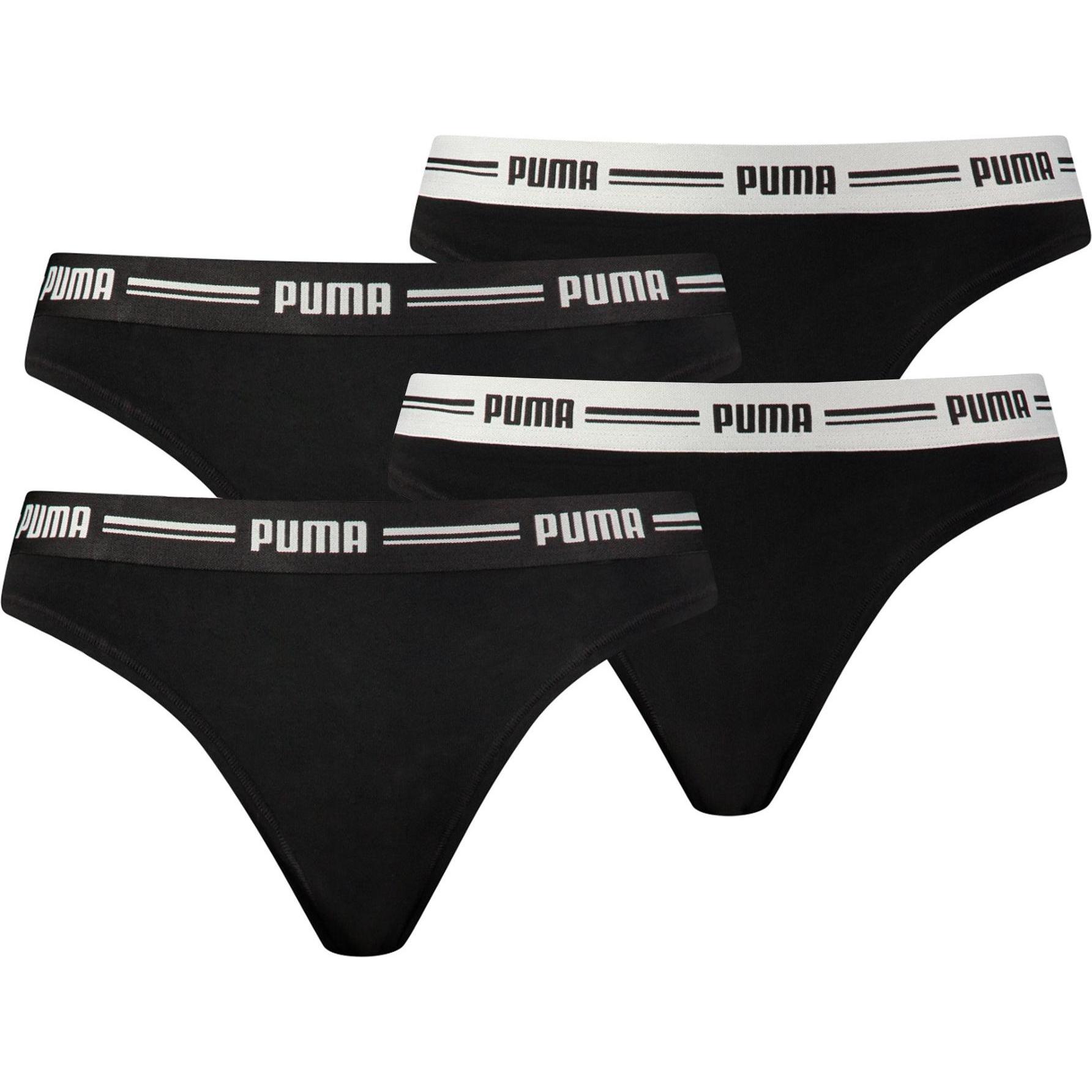 Puma, Damen, Unterhosen, String Sportlich Figurbetont, Schwarz, (S, 4er Pack)