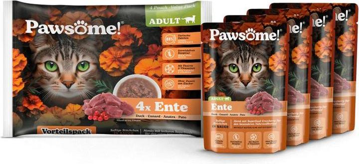 Actual product image Pawsome Adult canard 4x85g (Adult, 4 pcs., 85 g)