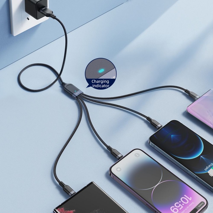 Produktbild Joyroom Kabel USB 4w1 USB-A - USB-C / 2 x Lightning / Micro do?adowania i transmisji danych 1.2m S (1.20 m, USB 2.0)