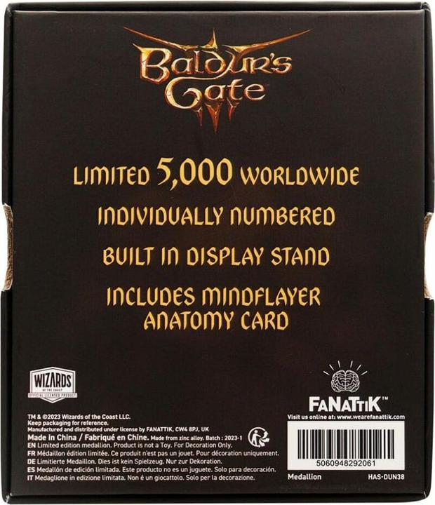Actual product image Fanattik Dungeons & Dragons Medallion Baldur's Gate 3 Limited Edition
