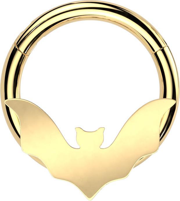 Image du produit Star Piercing Micro anneau segment pliable doré chauve-souris (Acier chirurgical 316L, sans laiton)