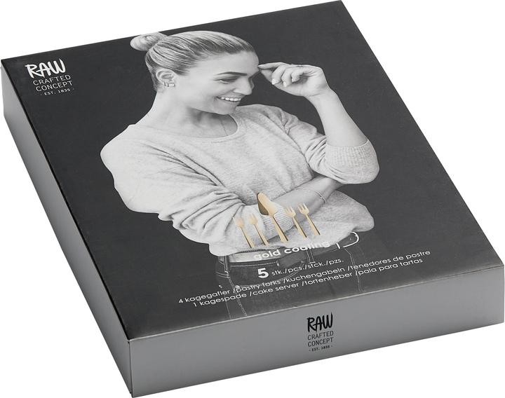 Produktbild RAW Cutlery Cake set - Dishwasher safe - Gold - 5 pcs (15510) (5 Stück, Besteck Set)