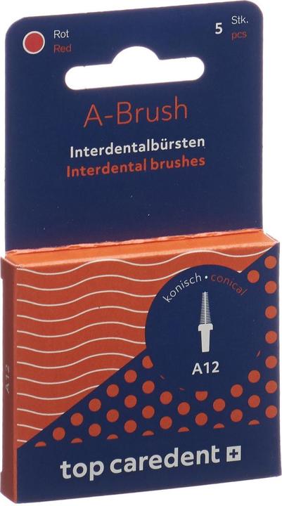 Actual product image Top Caredent A12 IDBH-RK Interdentalbürste rot konisch >1.6mm (5 x, 1.60 mm)