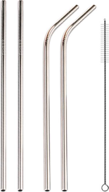 Ueli Express 4 in 1 cannucce a tubo riutilizzabili in acciaio inox (4 x)