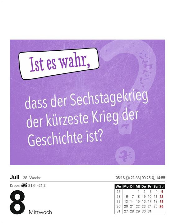 Produktbild Harenberg Ist es wahr, dass...? Tagesabreisskalender 2026 - Alltagswissen auf dem Prüfstand (Deutsch)