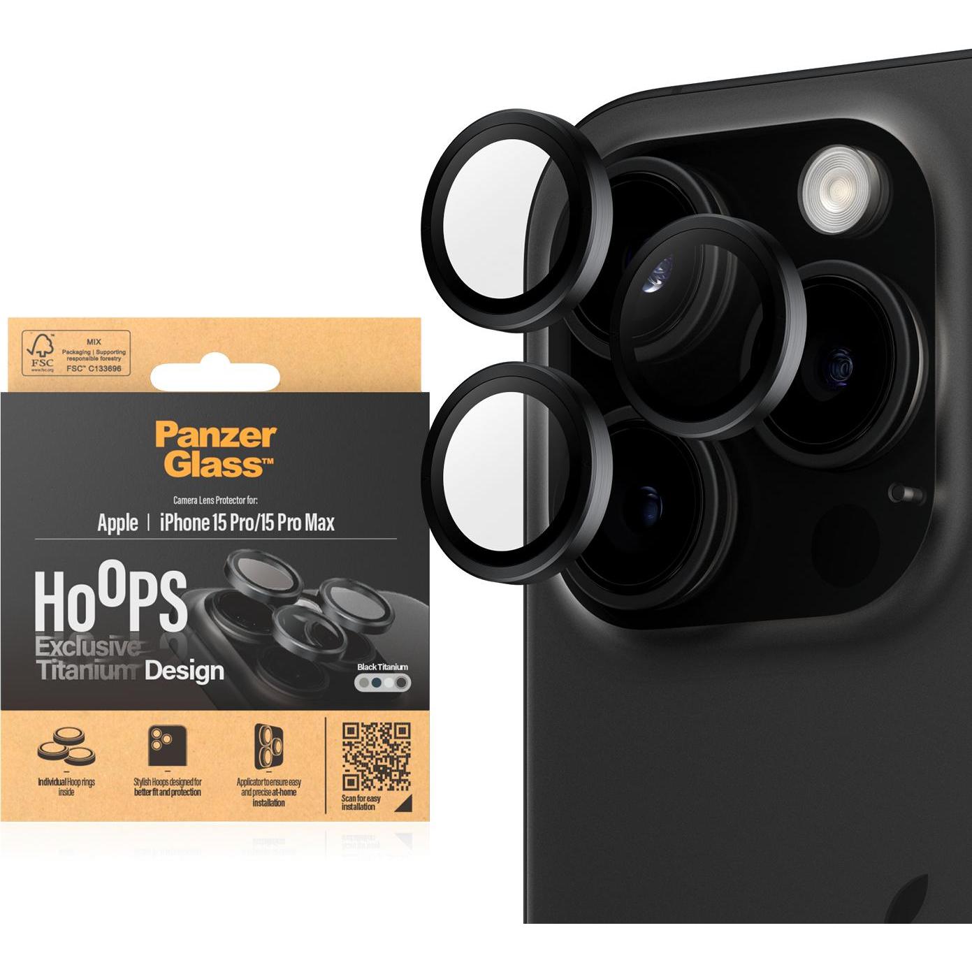 Thumbnail - PanzerGlass Hoops Camera Lens Protector (1 Stück, Apple iPhone 15 Pro, Apple iPhone 15 Pro Max), Smartphone Schutzfolie,...