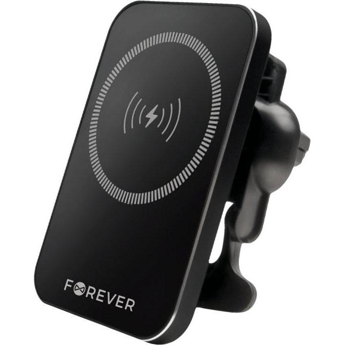 Forever Autohalterung für Lüftungsschlitze MACH-100 magnetisch mit kabellosem Laden schwarz 15W, Smartphone Halterung, S...