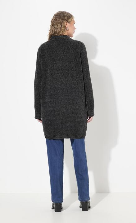 Produktbild Ulla Popken Chenille-Strickjacke, Oversized, V-Ausschnitt, offene Form (46, 48)