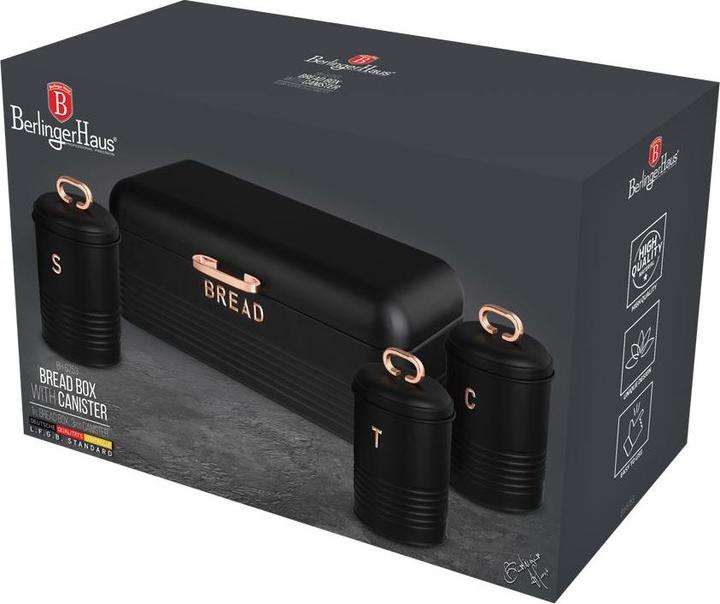 BerlingerHaus 4-Piece Storage Set Black Rose Collection