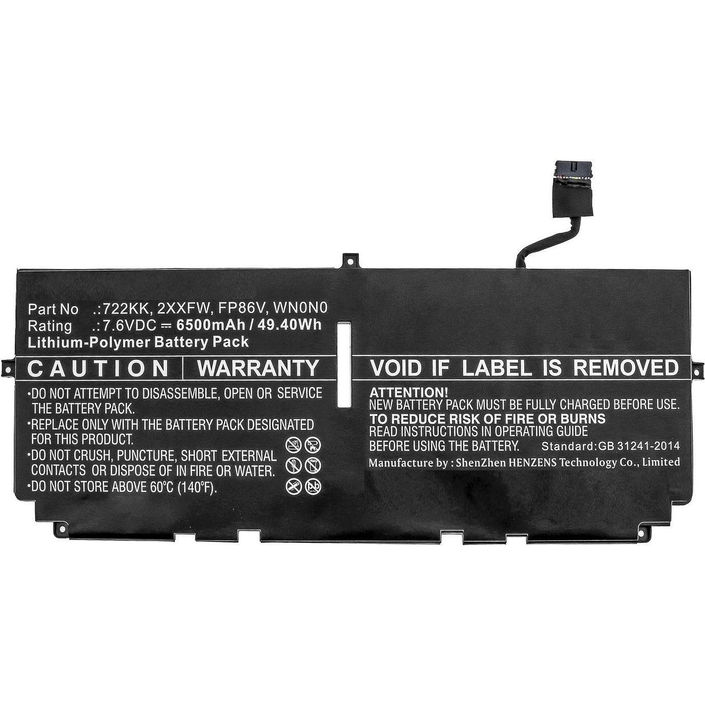 CoreParts Laptop Battery for Dell (6000 mAh), Notebook Akku
