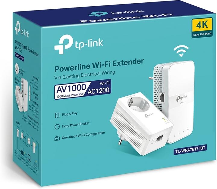 Produktbild TP-Link AV1000 Gigabit Passthrough Powerline ac Wi-Fi Kit TL-WPA7617 KIT mit TL-PA7017P 10 (1200 Mbit/s)
