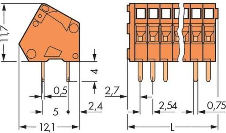 Actual product image Wago PCB terminal
