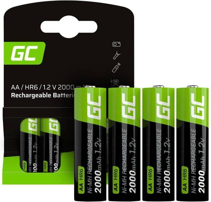 Image du produit GreenCell GR02 - Batterie rechargeable - AA - nickel-métal hydrure (NiMH) - 1,2 V - 2 pièces (4 pcs, AA, 2000 mAh)