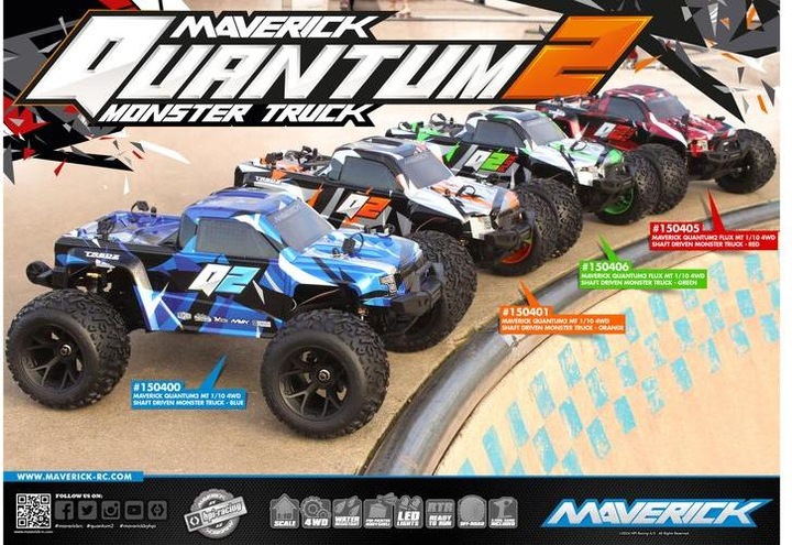 Actual product image Maverick Quantum2 MT Flux 1/10th Monster Truck - Red (RTR Ready-to-Run)