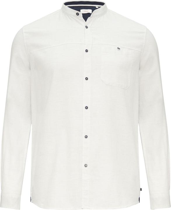 S.Oliver Hemd Regular Fit: Strukturiertes Baumwollhemd mit Stehkragen (XXL)