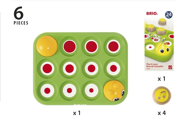 Produktbild Brio Musical Caterpillar (Dänisch, Deutsch, Englisch, Finnisch, Französisch, Italienisch, Japanisch, Niederländisch, Norwegisch, Polnisch, Portugiesisch, Schwedisch, Slowakisch, Spanisch, Tschechisch)