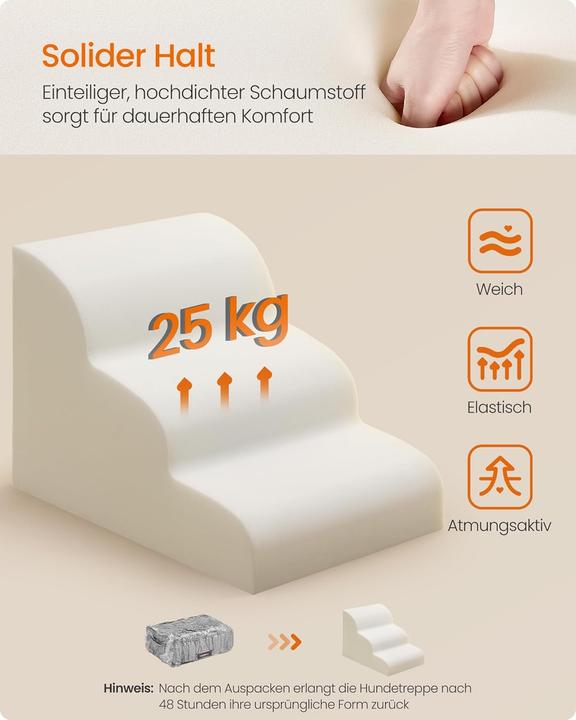 Image du produit Feandrea Haustiertreppe mit 3 Stufen (Chat, Chien, Lavable)