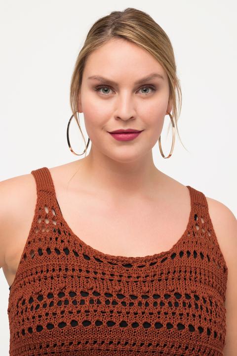 Immagine prodotto Ulla Popken Top smanicato dalla vestibilità classica in maglia con frange e scollo rotondo (46, 48)