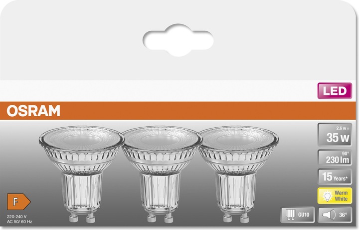 Produktbild Osram Led Star Par16 (GU10, 2.60 W, 230 lm, 3 x, F)