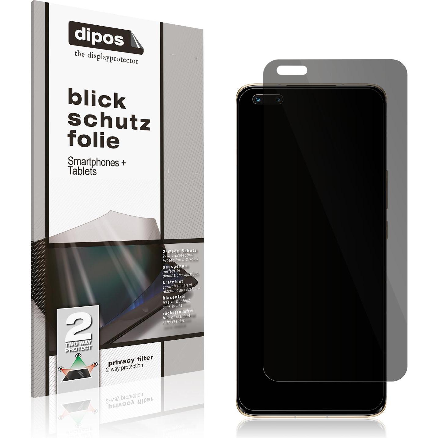 Dipos Blickschutzfolie 2-Way Anti-Shock (1 Stück, Honor Magic 4 Pro), Smartphone Schutzfolie, Transparent