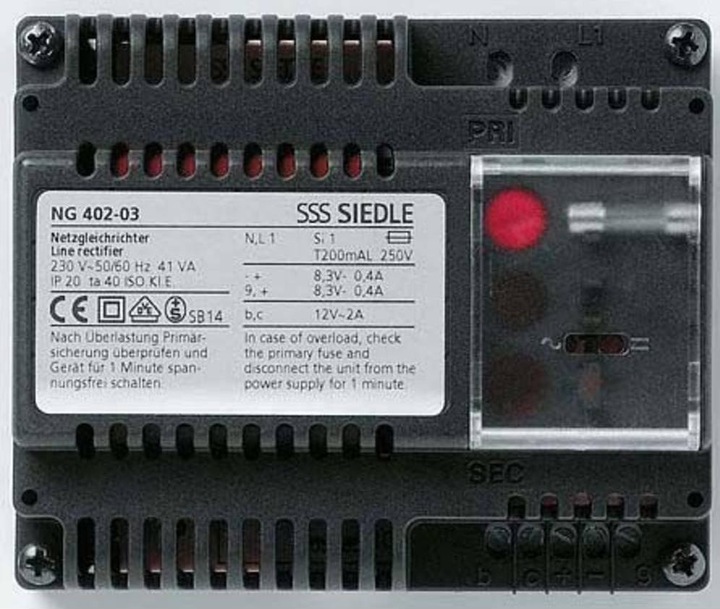Actual product image Siedle Mains rectifier