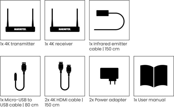 Image du produit Marmitek TV Anywhere sans fil 4K (50 m, HDR, HDMI 1, HDCP)