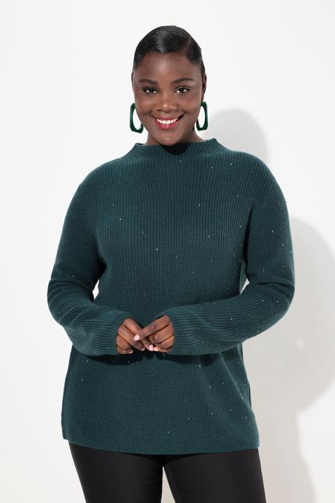 Produktbild Ulla Popken Pullover, Wollmix, Ziersteine, Stehkragen, Langarm (58)