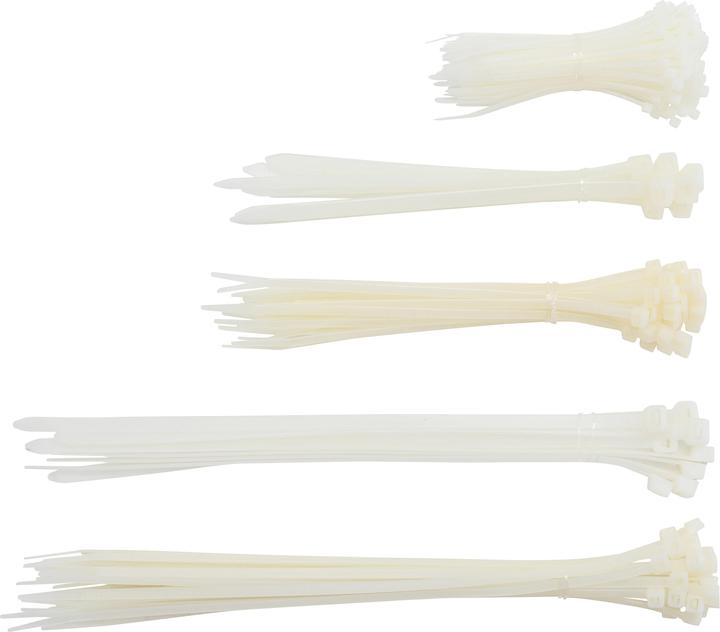 Image du produit BGS Assortiment de colliers plastique blanc 100 - 300 mm 250 pièces (Serre-câbles en plastique, 300 mm, 250 pcs)