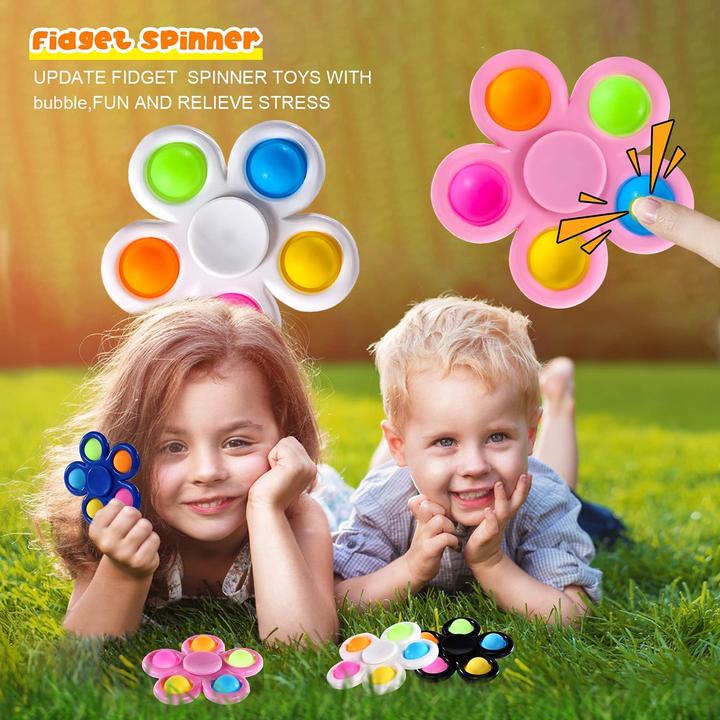 Immagine prodotto Activity Board Set di 10 Pop Fidget Spinner Push Bubble Pop Semplice giocattolo fidget per bambini adulti, Pasqua