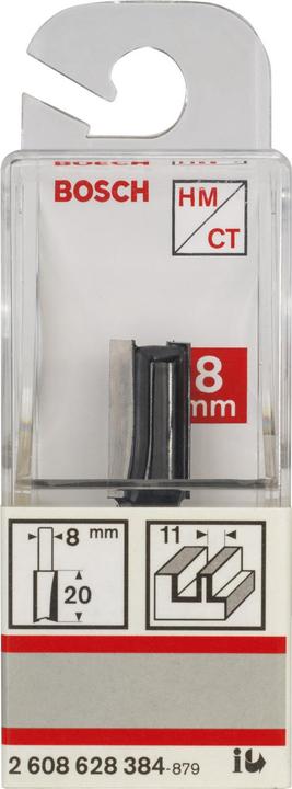 Produktbild Bosch Professional Zubehör Nutfräser, 8 mm, D1 11 mm, L 19,6 mm, G 51 mm. Für Handfräsen