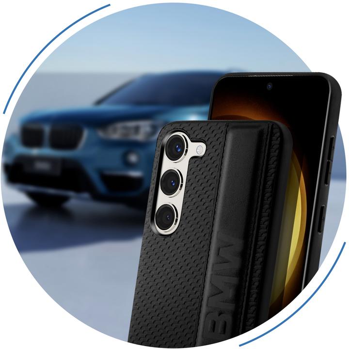 Produktbild BMW BMHCS23S22RDPK S23 S911 czarny/black hardcase Leather Textured & Stripe (Samsung Galaxy S23)