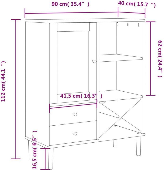 Image du produit vidaXL Highboard (90 x 40 x 112 cm)