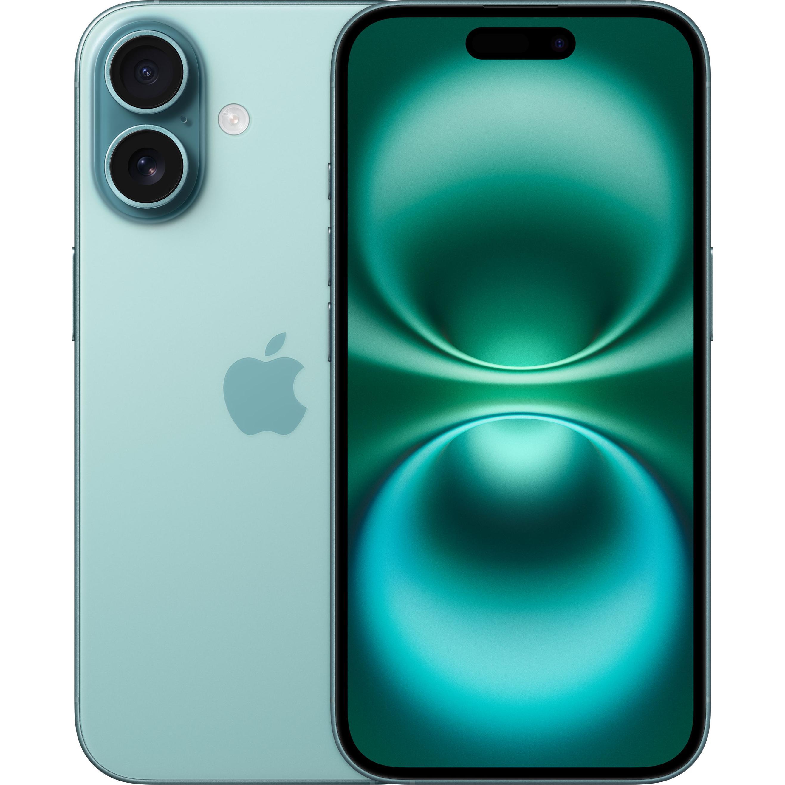 Apple iPhone 16 (512 GB, Teal, 6.10", SIM + eSIM, 48 Mpx, 5G), Smartphone, Grün