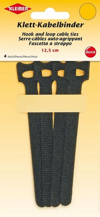 Actual product image Kleiber Velcro cable ties, 125 x 40 mm, black (Velcro cable ties, 125 mm, 4 pcs.)