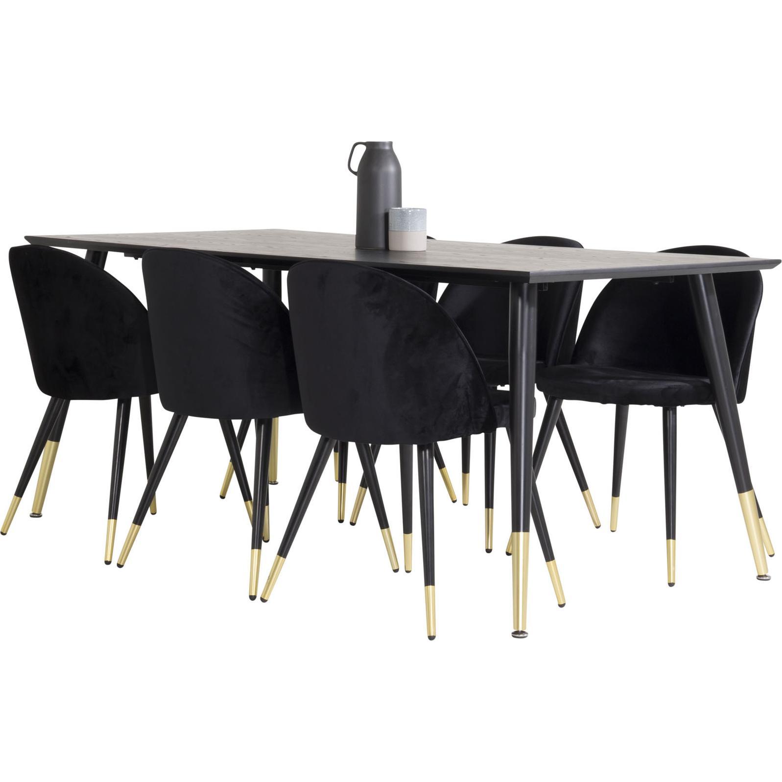 Ebuy24, Esstisch, Essgruppe Dipp 61 (7-teilig) (90 x 180 x 75 cm)