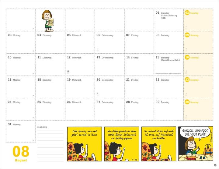 Produktbild Peanuts Monatsplaner 2026 (44 x 34 cm, Harter Einband, Deutsch)