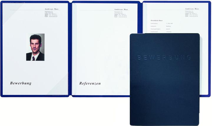 Produktbild Pagna Bewerbungsmappe Square blau dreiteilige Mappe (A4, 1 x)