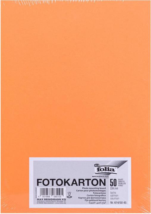 Actual product image Folia Photo cardboard A4, salmon, 50 pieces (300 g/m², 1 x)