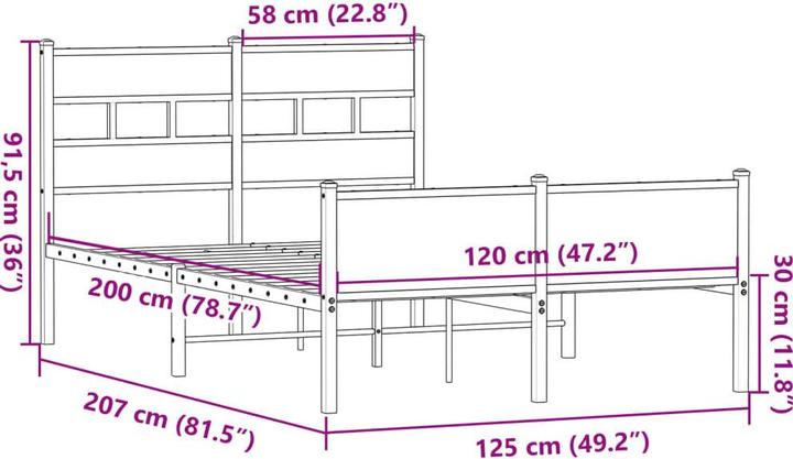 Image du produit vidaXL Bettgestell (120 x 200 cm)