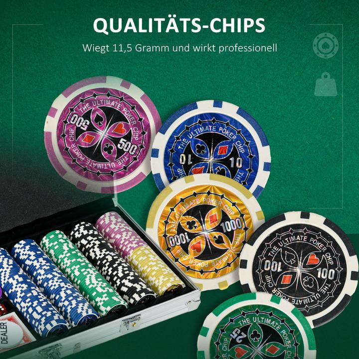 Image du produit SportNow Mallette de poker de 500 jetons (Allemand, Anglais)
