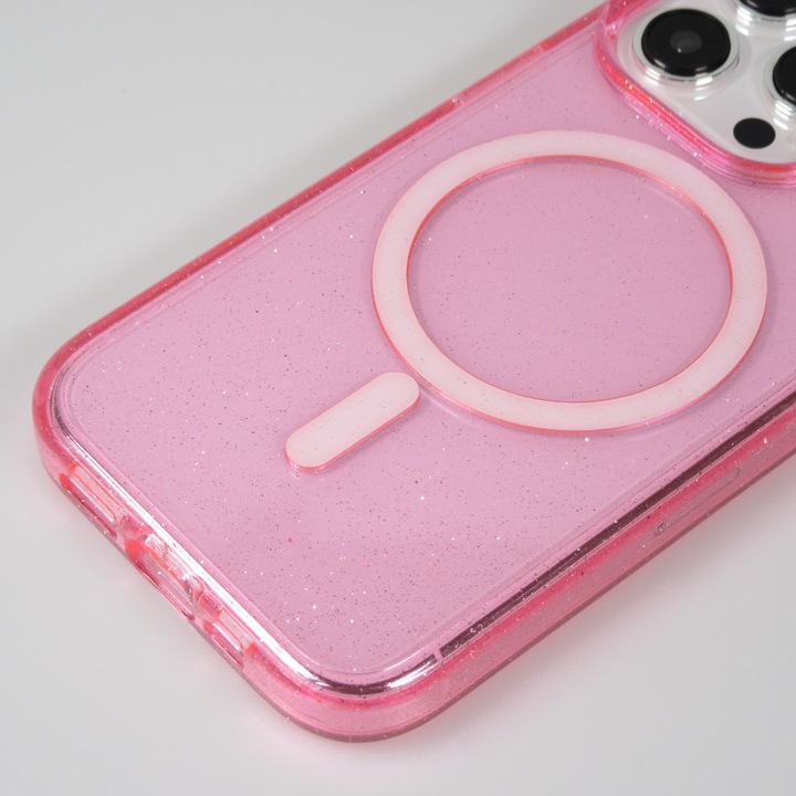 Actual product image PhoneLook Hard silicone case with glitter back and MagSafe (Apple iPhone 15 Pro)