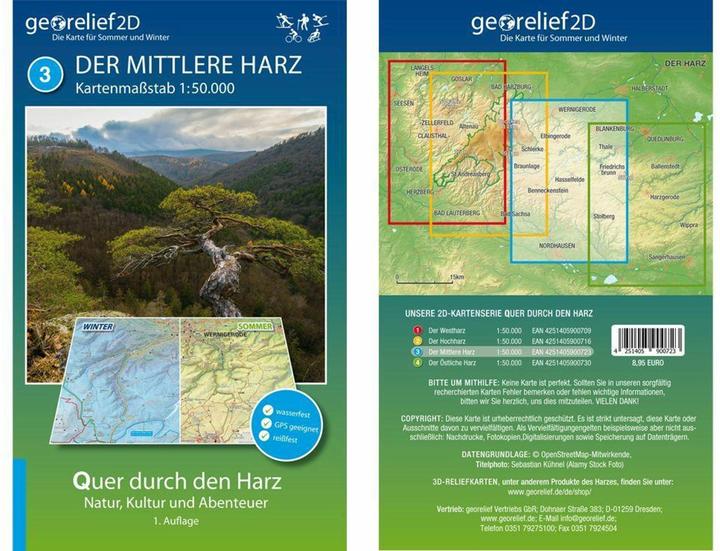 Hiking map The Middle Harz 1:50,000