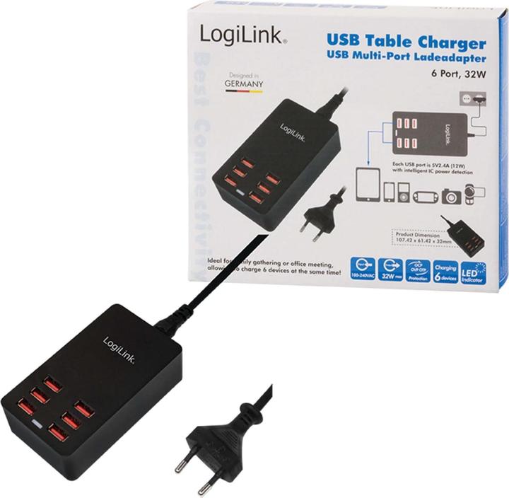 Produktbild LogiLink Tischladeadapter PA0139 (32 W)
